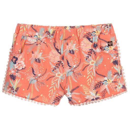Carrément Beau-Coral Floral Print Shorts | Childrensalon Outlet