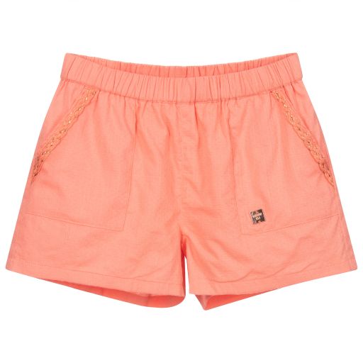 Carrément Beau-Coral Pink Cotton Shorts | Childrensalon Outlet