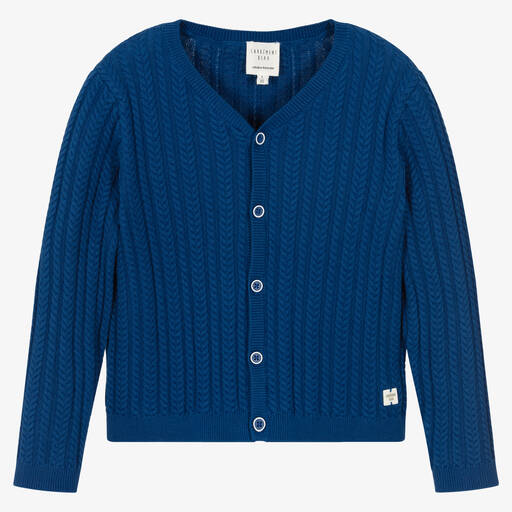 Carrément Beau-Dark Blue Cable Knit Cardigan | Childrensalon Outlet