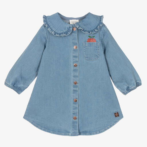 Carrément Beau-Blaues Jeanskleid für Mädchen | Childrensalon Outlet