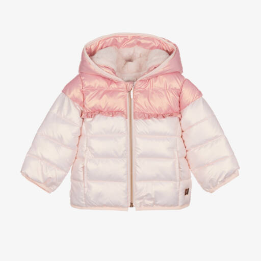 Carrément Beau-Girls Blush Hooded Quilted Coat | Childrensalon Outlet
