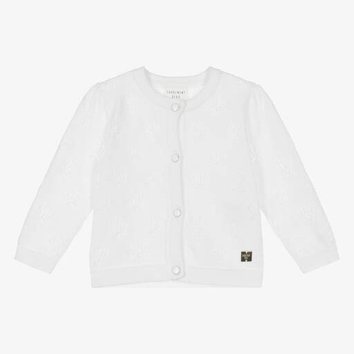 Carrément Beau-Girls Glittery White Sea Shell Cardigan | Childrensalon Outlet