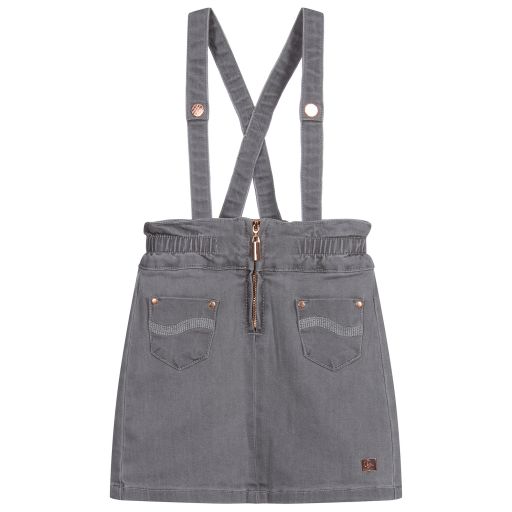 Carrément Beau-Girls Grey Denim Skirt | Childrensalon Outlet