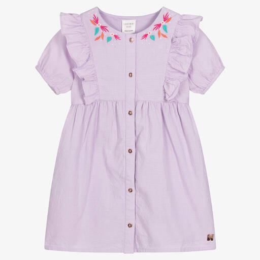 Carrément Beau-Girls Lilac Cotton Dress | Childrensalon Outlet