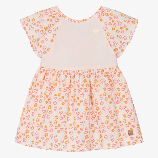 Carrément Beau-Girls Pink Cotton Leopard Ruffle Dress | Childrensalon Outlet
