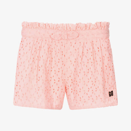Carrément Beau-Girls Pink Cotton Shorts | Childrensalon Outlet