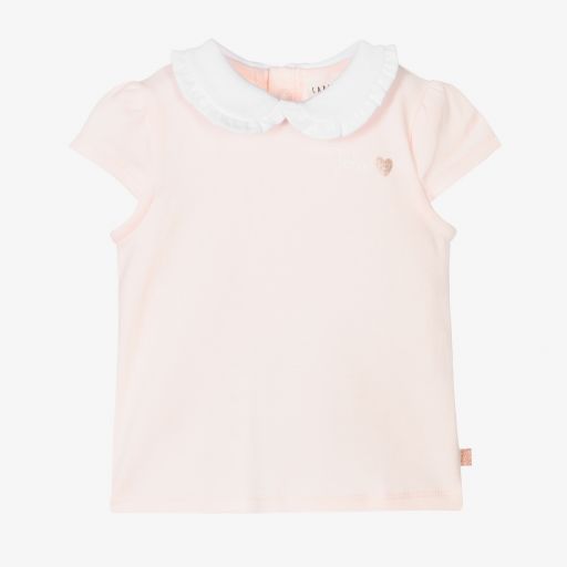Carrément Beau-Girls Pink Cotton T-Shirt | Childrensalon Outlet