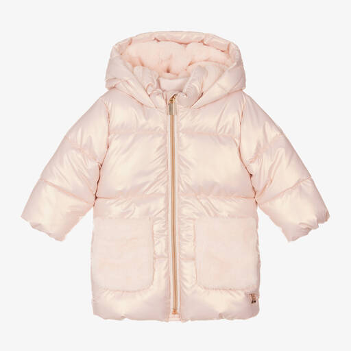 Carrément Beau-Girls Pink Iridescent Puffer Coat | Childrensalon Outlet