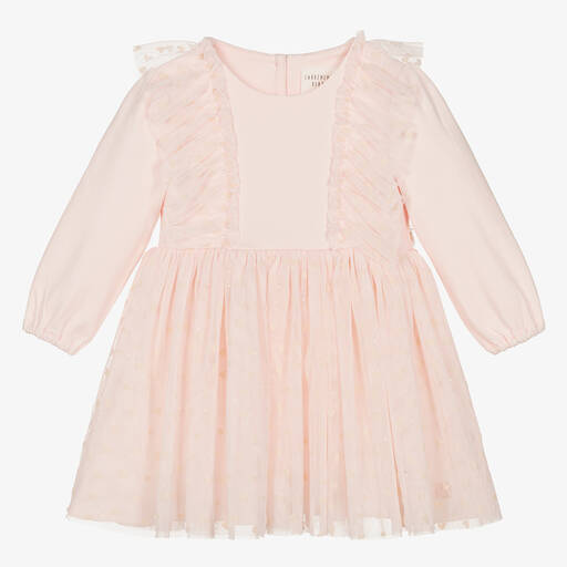 Carrément Beau-Rosa Herzchen-Tüllkleid für Mädchen | Childrensalon Outlet