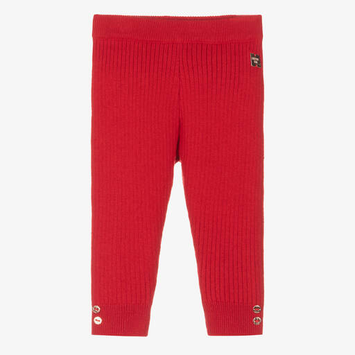 Carrément Beau-Legging rouge côtelé en coton fille | Childrensalon Outlet