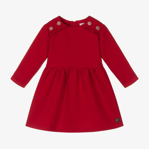 Carrément Beau-فستان ميلانو جيرسي كاروهات لون أحمر | Childrensalon Outlet