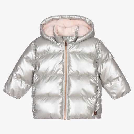 Carrément Beau-Girls Silver Puffer Coat | Childrensalon Outlet