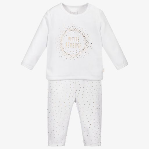 Carrément Beau-Pyjama blanc en velours Fille | Childrensalon Outlet