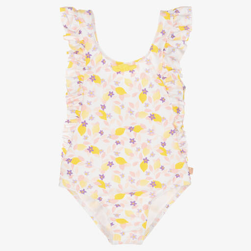 Carrément Beau-Maillot de bain blanc et jaune | Childrensalon Outlet