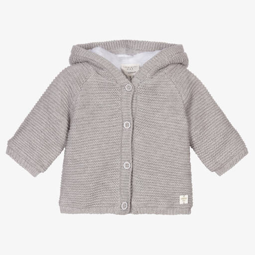 Carrément Beau-Grey Organic Cotton Knit Coat | Childrensalon Outlet