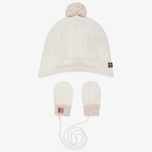 Carrément Beau-Ivory Organic Cotton Hat Set | Childrensalon Outlet