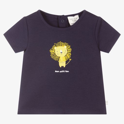Carrément Beau-Navy Blue Lion T-Shirt | Childrensalon Outlet