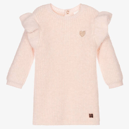 Carrément Beau-Розовое пушистое платье-свитер | Childrensalon Outlet