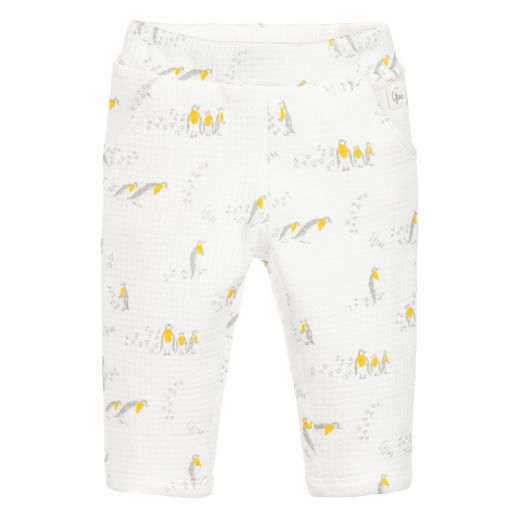 Carrément Beau-Белые хлопковые брюки с пингвинами | Childrensalon Outlet