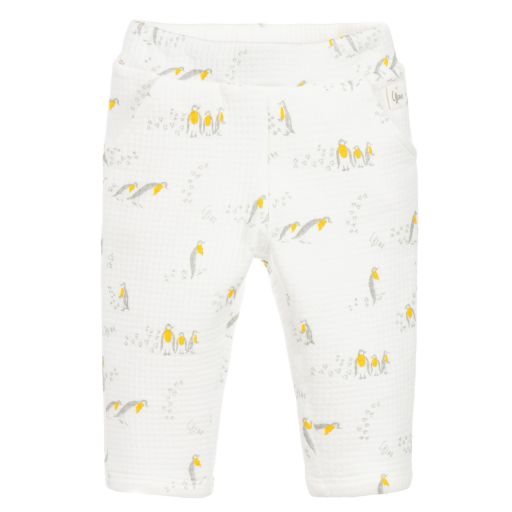 Carrément Beau-Pantalon pingouin en coton blanc | Childrensalon Outlet