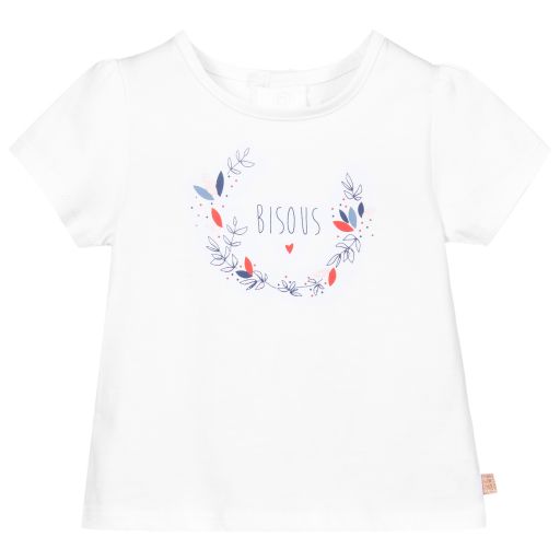 Carrément Beau-White Organic Cotton T-Shirt | Childrensalon Outlet