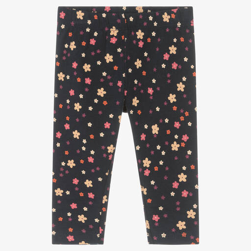 Catimini-Baby Girls Blue Floral Leggings | Childrensalon Outlet