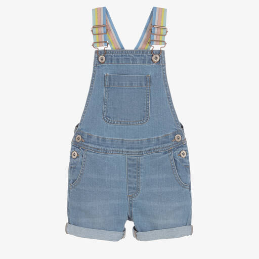 Catimini-Blue Denim Dungaree Shorts | Childrensalon Outlet