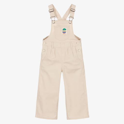 Catimini-Girls Beige Cotton Twill Dungarees | Childrensalon Outlet