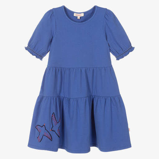 Catimini-Girls Blue Cotton Dress | Childrensalon Outlet