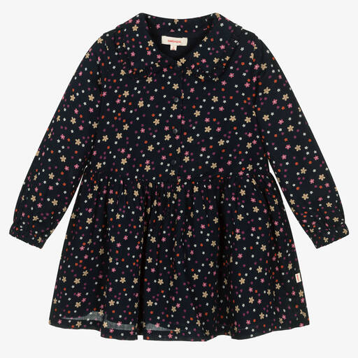 Catimini-Girls Blue Cotton Floral Dress | Childrensalon Outlet