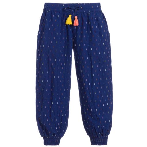 Catimini-Girls Blue Cotton Trousers | Childrensalon Outlet