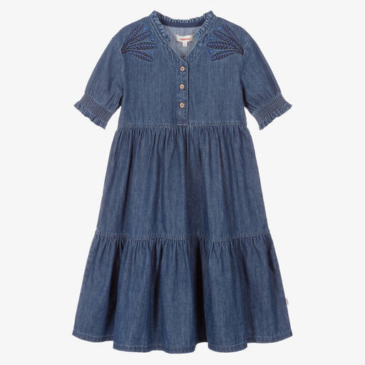 Catimini-Girls Blue Denim Dress | Childrensalon Outlet