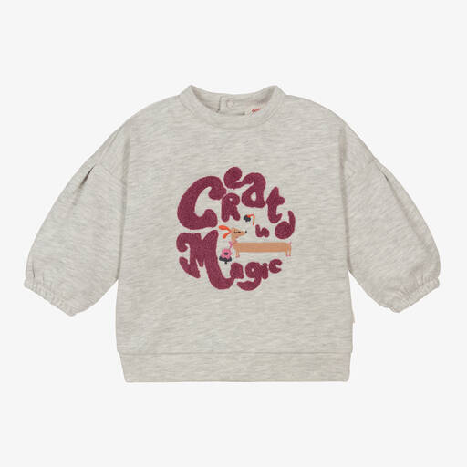 Catimini-Girls Grey Cotton Sweatshirt | Childrensalon Outlet