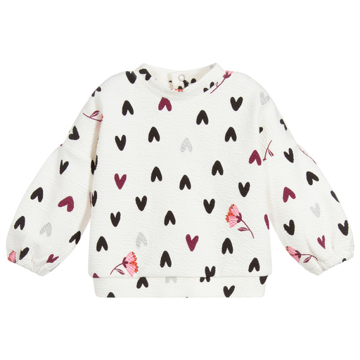 Catimini-Sweat-shirt ivoire en coton Fille | Childrensalon Outlet