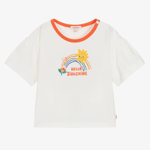 Catimini-Girls Ivory Cotton T-Shirt | Childrensalon Outlet