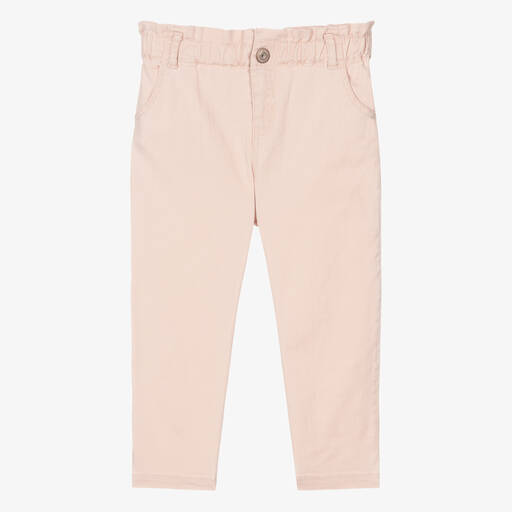 Catimini-Girls Pink Cotton Trousers | Childrensalon Outlet