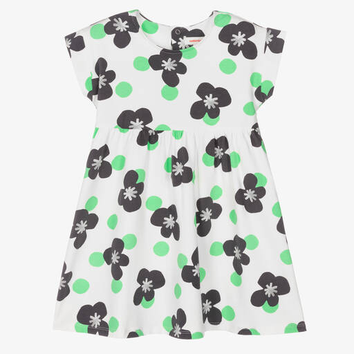 Catimini-Girls White Floral Print Dress | Childrensalon Outlet