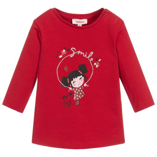 Catimini-Red Organic Cotton Top | Childrensalon Outlet