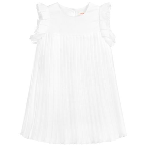 Catimini-White Pleated Dress | Childrensalon Outlet