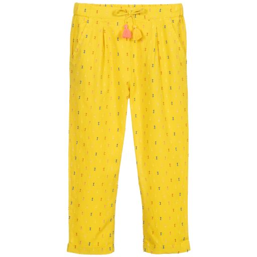 Catimini-Yellow Cotton Trousers | Childrensalon Outlet