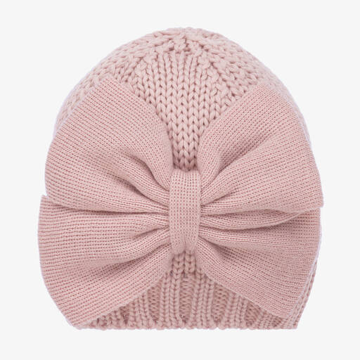 Catya-Baby Girls Pink Wool Knitted Hat | Childrensalon Outlet