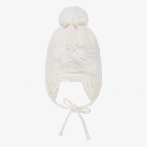 Catya-Ivory Merino Wool Knitted Hat | Childrensalon Outlet