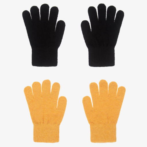 CeLaVi-Boys Yellow & Black Knit Mittens | Childrensalon Outlet