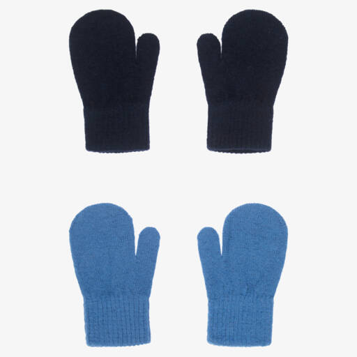 CeLaVi-Cozy Blue Boys Knitted Mittens | Childrensalon Outlet
