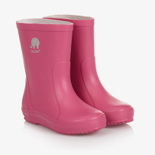 CeLaVi-Girls Pink Rubber Rain Boots | Childrensalon Outlet