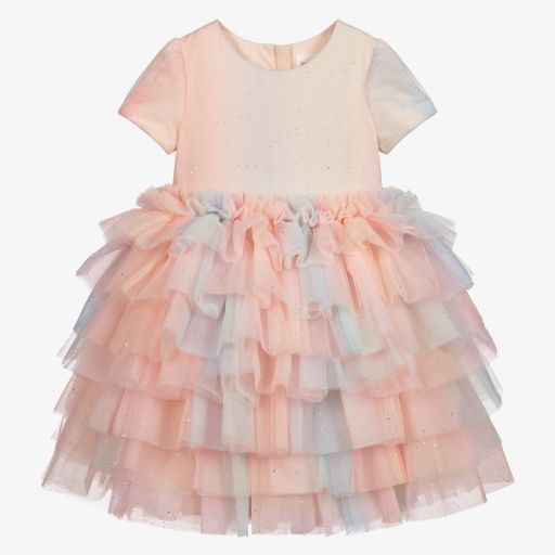 Charabia-Girls Glittery Tulle Dress | Childrensalon Outlet