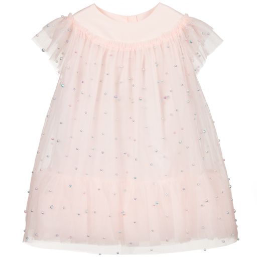 Charabia-Girls Pink Tulle Dress | Childrensalon Outlet