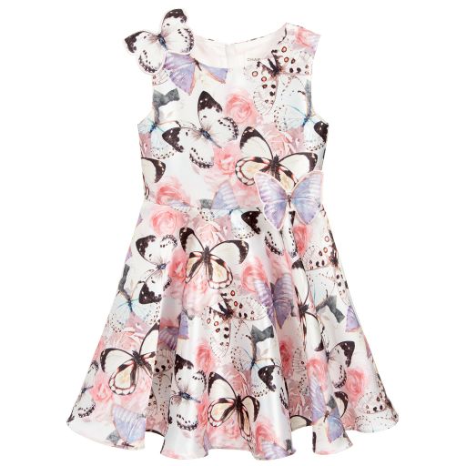 Charabia-Girls Satin Butterfly Dress | Childrensalon Outlet