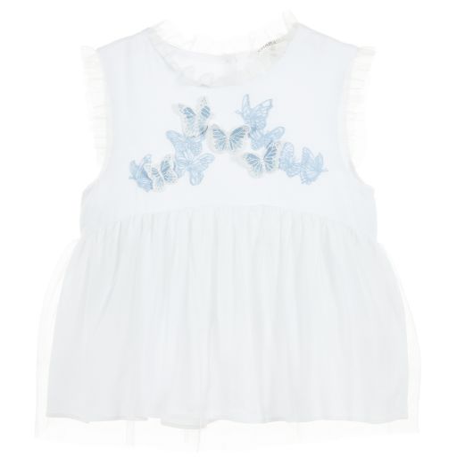 Charabia-Girls Tulle Viscose Top | Childrensalon Outlet