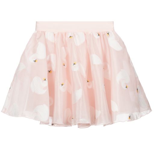 Charabia-Pink Organza Swan Skirt | Childrensalon Outlet
